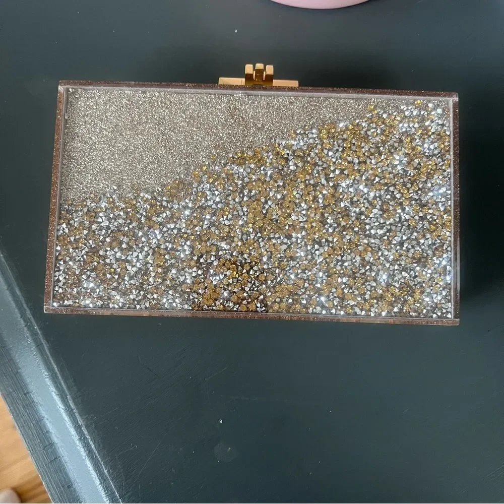 India Hicks Glitter Box Clutch - New